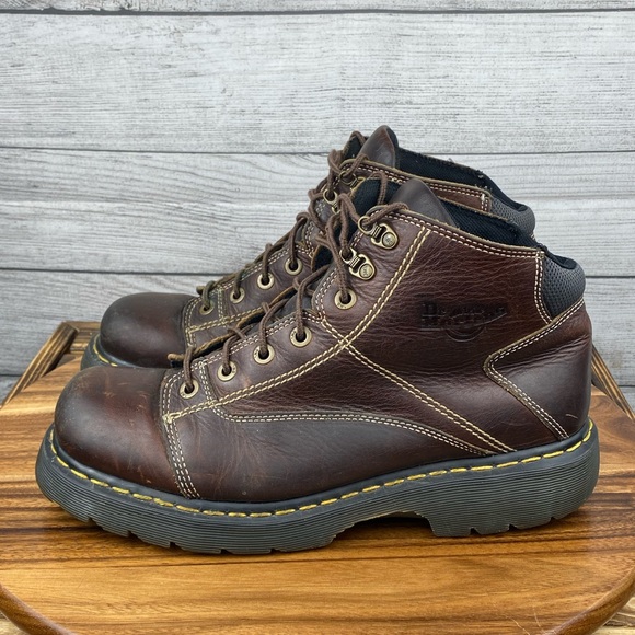 Vintage Martens 8A07 Brown Leather Chunky Y2K Lace Up Boot